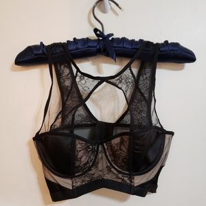 Victoria's Secret black lace & mesh Bustier